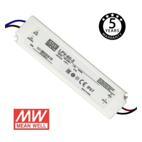 Alimentatore PROFESSIONALE 5V 40W 8A - MEAN WELL - IP67 - TÜV