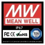 XXLED Netzteil PROFESSIONELLE 5V 40W 8A - MEAN WELL - IP67 - TÜV - technische Ansicht