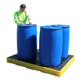 WOLFBAG Flachprofil-Auffangboden für 4 Fässer 300L