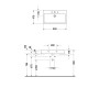 Lavabo Duravit Vero 80 cm avec 1 trou de robinet satiné - vue technique