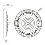 XXLED Industrielle LED-Hallenleuchte 100W UFO - NEW TITAN CCT - CHIP LUMILEDS SMD 2835 - Detailansicht