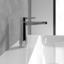 Robinet de lavabo monocommande Villeroy & Boch Conum avec bonde à tirette - vue technique