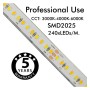 XXLED LED-Streifen 24V | 240xLED/m | 5m | SMD2025 | CCT | 10W/M | IP20 - Detailansicht