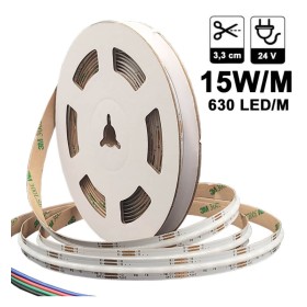 Ruban LED 24V RGB | 5m | COB | 630LED/m | 15W/M | IP20