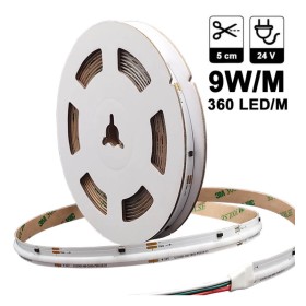 Ruban LED 24V RGBIC | COB DIGITAL | 5m | 360LED/m | 9W/M | IP20