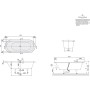 Villeroy & Boch Nexus Duo Oval-Badewanne 177,1 x 77,1 cm - technische Ansicht