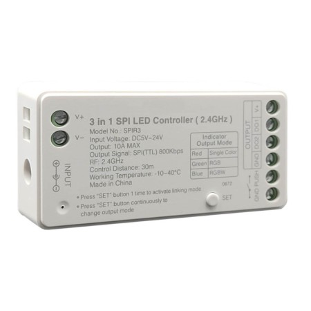 XXLED Digitale LED-Controller SPI für RGB + RGBW + RGBIC LED-Streifen - 2,4GHz - 5-24V