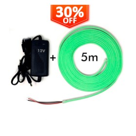 XXLED LED Stripe Neon Grün LED 6mm 12V + Stromversorgung