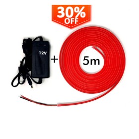 XXLED LED Stripe Neon Rot LED 6mm 12V + Stromversorgung