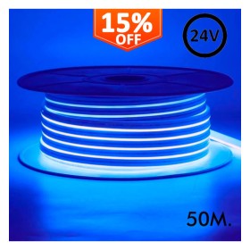 XXLED Flexibles LED-Neon 24V - 13W/m - Rolle 50m - 6x12mm - Blau