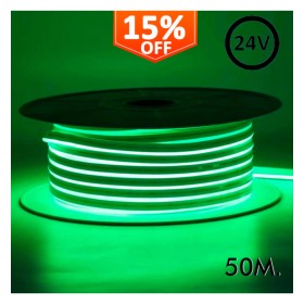 XXLED Flexibles LED-Neon 24V - 13W/m - Rolle 50m - 6x12mm - Grün