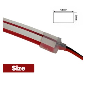 Ruban LED néon flexible 24V 13W/m - 50m - conçu pour les enseignes - 6x12mm - Découpable tous les 1cm - Rouge