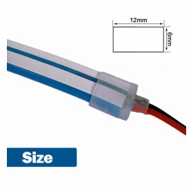 Ruban Néon-LED 24V 13W/m - 50M - conçu pour la signalisation - 6x12mm - Découpable tous les 1cm - Bleu
