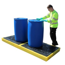 WOLFBAG Flachprofil-Auffangboden für 4 Inline-Fässer 300L