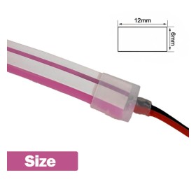 Ruban LED Néon Flexible 24V 13W/m – de 50M – conçu pour la signalisation – 6x12mm – Découpable tous les 1cm – Rose