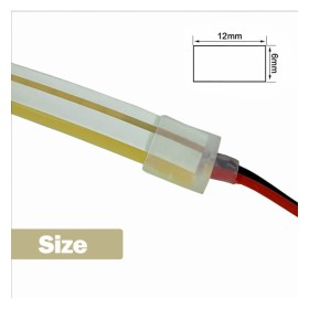Ruban Néon-LED 24V 13W/m - 50M - conçu pour la signalisation - 6x12mm - Découpable tous les 1cm - Jaune citron