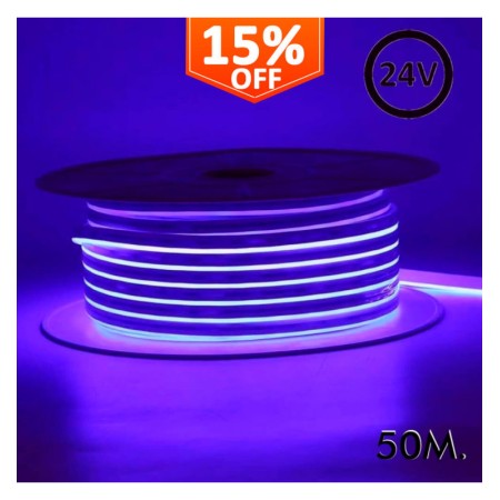 XXLED LED Neon Flex 24V - 8W/m - Rolle 50m - 6x12mm - PURPEL