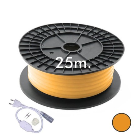 XXLED Neon LED - Flexibel Rund - 220V - Spule 25m - 16mm - 7W/m - Orange