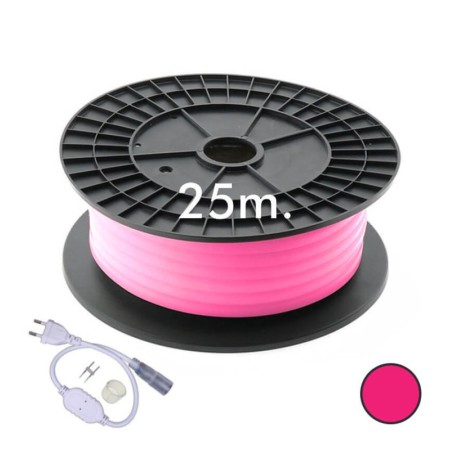 XXLED Neon LED - Flexibel Rund - 220V - Spule 25m - 16mm - 7W/m - Rosa