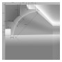 XXLED Polystyrol-Leiste - Double courbe de lumière - pour bande LED - 2 mètres