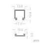 XXLED Profil PC - 2m - MINI - per strisce LED - immagine prodotto