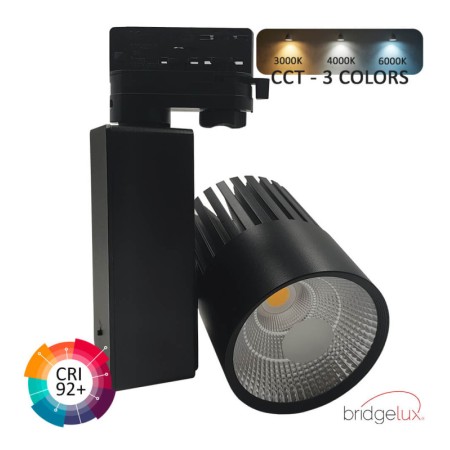 XXLED LED Strahler 40W GRAZ Schwarz BRIDGELUX Chip 3-Phasen Schienensystem CRI +92 - 3CCT