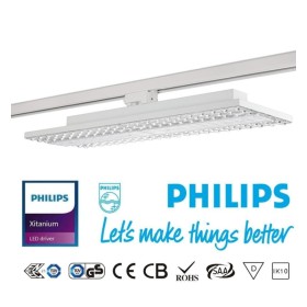 Projecteur LED 75W - LINEAR ARENDAL - Philips Xitanium - Blanc - Système de rail triphasé - 58cm