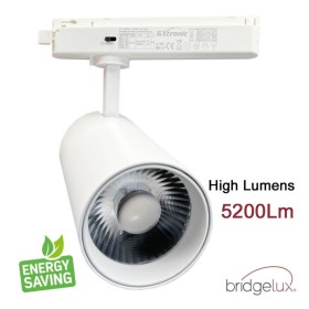 Projecteur LED 40W - 34W NOUVEAU MAYA Blanc Système de rail monophasé - CCT - IRC+92 - UGR13 - 120Lm/W