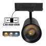 XXLED LED-Schienenstrahler 40W - 26W NEW MAYA Schwarz Dreiphasenschienen - CCT - CRI+92 - UGR13 - technische Ansicht