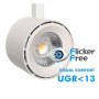 XXLED LED-Schienenstrahler 40W - 28W ODENSE Weiss für Einphasen-Stromschiene - CCT - CRI+92 - UGR13 - 24º