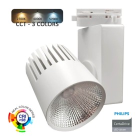 XXLED LED-Schienenstrahler 40W UPPSALA Weiss - Philips Certa Drive - 3CCT - Einphasig - CRI+98
