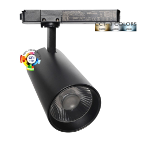 XXLED LED-Spot 40W - 34W NEW MAYA Schwarz Einphasenschienenstrahl - CCT - CRI+92 - UGR13 - 120Lm/W