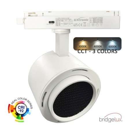 XXLED LED-Strahler - 1-Phasen- 40W-34W - ROME - GxTronic-Treiber - Einstellbare Optik 24º-60º -UGR13- CCT