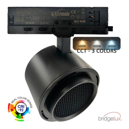 XXLED LED-Strahler - Dreiphasig - 40W-30W - ROME Schwarz - GxTronic-Treiber