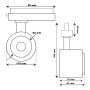 XXLED LED-Strahler - Dreiphasig - 40W-30W - ROME Schwarz - GxTronic-Treiber - technische Ansicht
