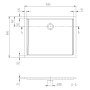 Receveur de douche rectangulaire Villeroy & Boch Taro 100 x 80 x 2,5 cm - photo produit