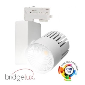 Projecteur LED 40W GRAZ Blanc Bridgelux-Chip 3CCT - Rail triphasé - 4400Lm - IRC +98