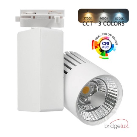 XXLED LED-Strahler 40W GRAZ Weiss Chip Bridgelux 3CCT - Einphasenschiene - 4400Lm - CRI +98