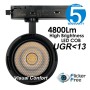 XXLED Proiettore LED 40W-28W Monofase - ROMA Nero - Driver GxTronic - Ottica Regolabile 24º-60º - UGR13 - vista dettagliata