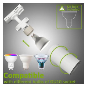 Projecteur de rail - EMMEN BLANC - pour lampe GU10 - Monophasé