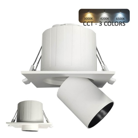 XXLED Downlight LED 6W - DREHBARES PERISKOP - Quadrat - CCT Farbwahl