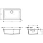 hansgrohe S510-U660 Unterbauspüle 660 - Detailansicht