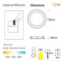 XXLED LED Einbauleuchte 12W Rund - OSRAM CHIP DURIS E 2835 - CCT - UGR19 - technische Ansicht