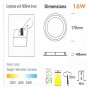 XXLED Plafoniera LED 16W Rotonda - OSRAM CHIP DURIS E 2835 - CCT - UGR17 - vista dettagliata