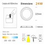 XXLED Faretto a incasso LED 24W Rotondo - OSRAM CHIP DURIS E 2835 - CCT - UGR17 - vista tecnica