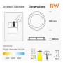 XXLED LED Einbauleuchte 8W Rund - OSRAM CHIP DURIS E 2835 - CCT - UGR17