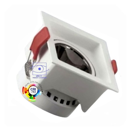 XXLED LED Strahler Downlight LED 5W - 8W -12W Quadrat Weiss - Bridgelux Chip - UGR11 - CCT- CRI+92