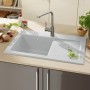 Évier encastrable Villeroy & Boch Subway 45, bonde avec commande manuelle, cuve à gauche