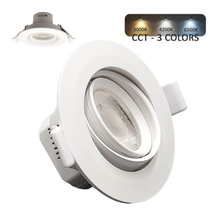 XXLED LED Projecteur Downlight Orientable Rond - Blanc 7W - Projecteur Réglable