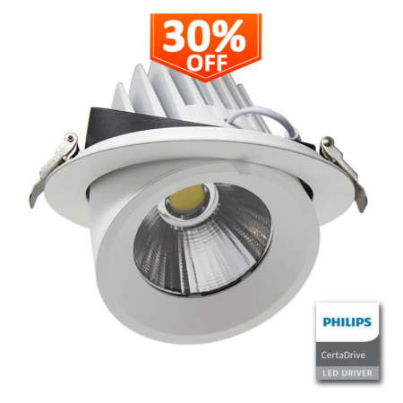 XXLED Projecteur encastrable LED orientable 44W - IP20 - 24º - CCT - Philips CertaDrive